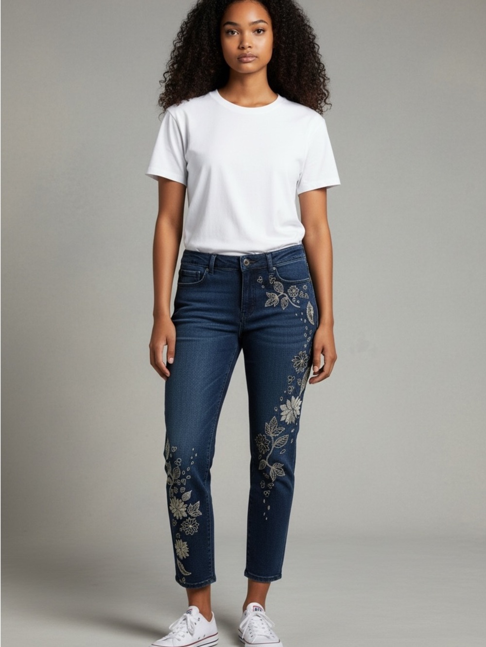 Indolino “Karyn” Embroidered Floral Jeans Sz 10